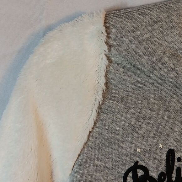 Girl's Unicorn Faux Fur Christmas Sweatshirt - Picture 3 of 7
